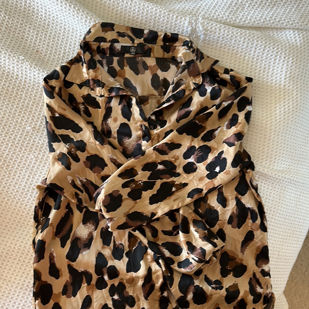 Leopard Print Blouse Button Down.